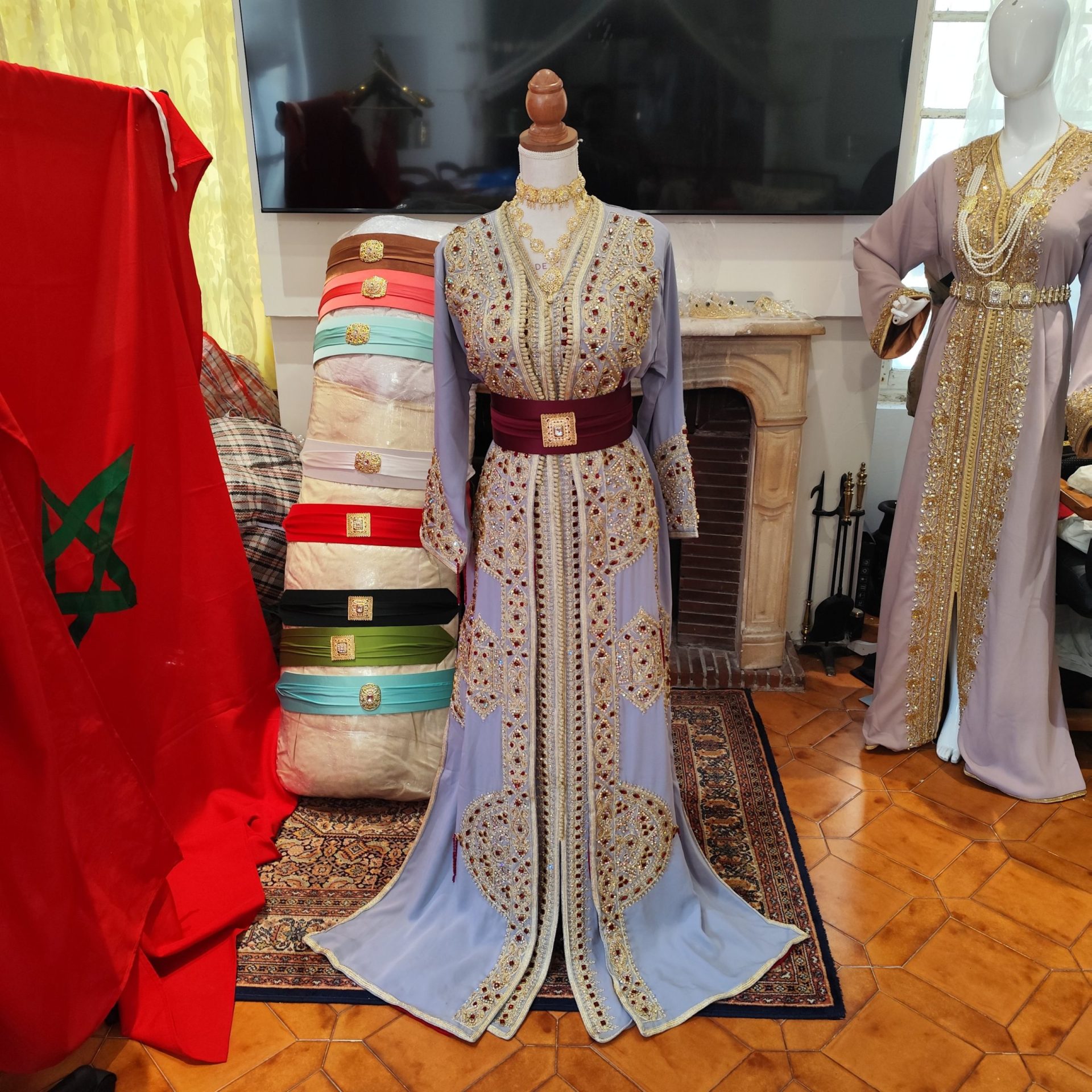 caftan marocain neuf doublé _ takchita deux pièces