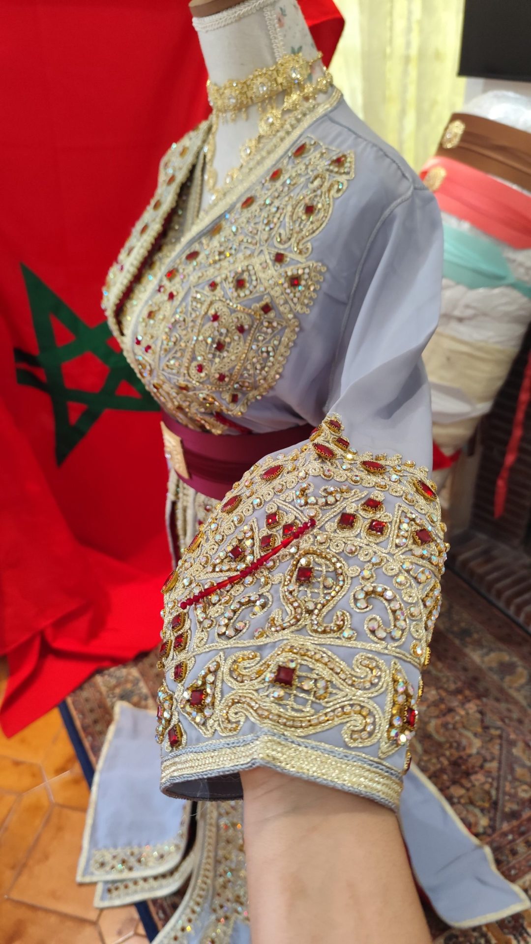 caftan marocain neuf doublé _ takchita deux pièces – Image 5