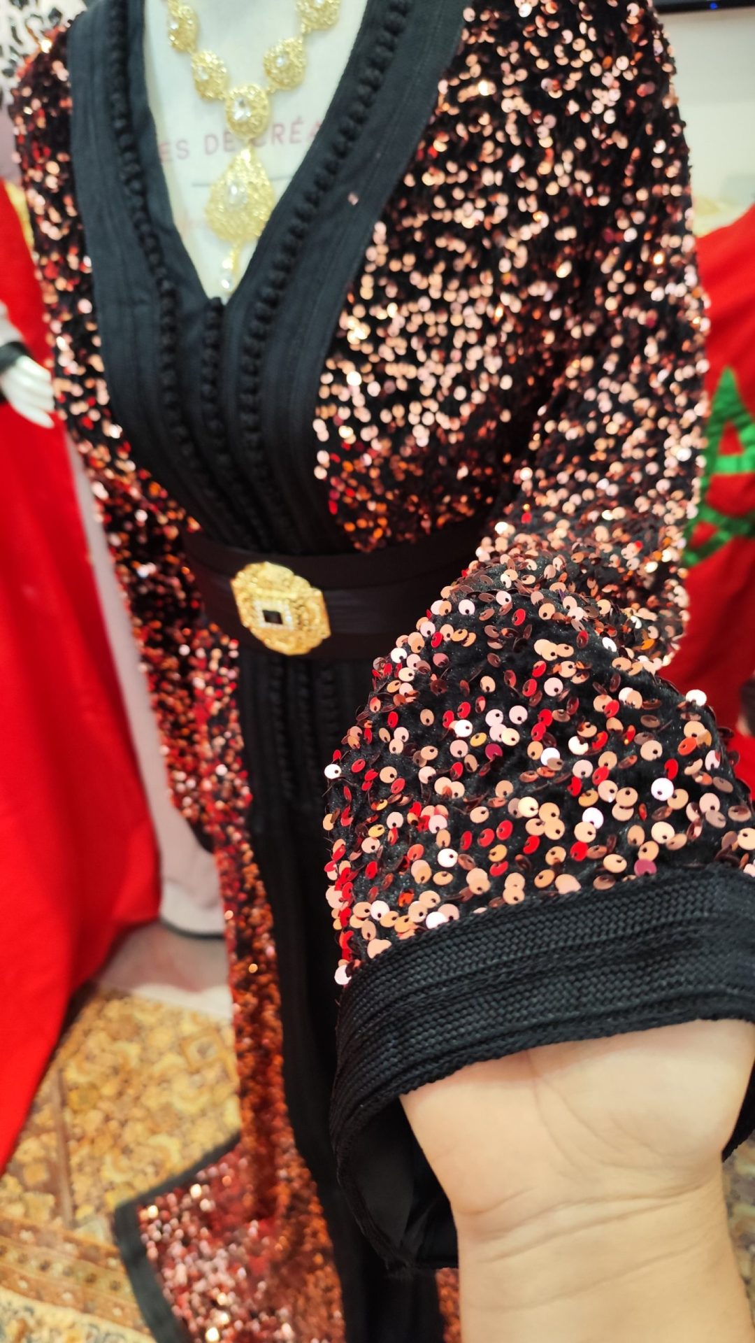caftan marocain neuf doublé grand taille – Image 5